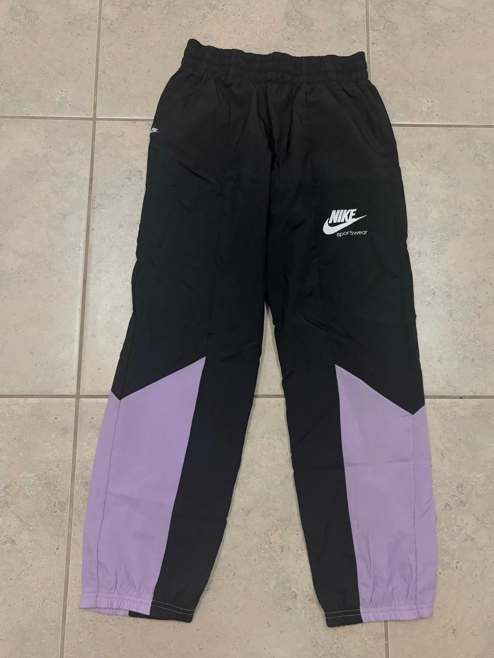 Nike Black and Purple Kids Jogger Pants